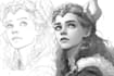 draw freehand digital scribble sketch, line art