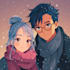 design a romantic couple in anime style