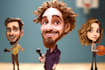 draw full body big head cartoon caricature