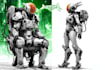 draw amazing character mecha robot illustration