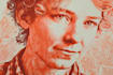 create a portrait print linocut style digital art