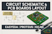 design pcb schematic, circuit board layout, gerber files in altium kicad easyeda