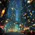 make a cyberpunk futuristic city art