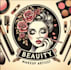 create vintage beauty makeup artist logo