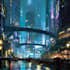 design a cyberpunk futuristic city art