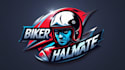 creative bike halmate mascot logo