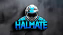 creative bike halmate mascot logo