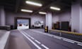 create photorealistic 3d airplane hangar, 3d warehouse, 3d aviation facilities