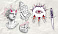 create tattoo flash design set with any styles for your