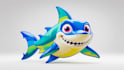 design shark mascot logo with express delivery