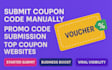 submit coupon code manually promo code submission top coupon websites vouchers