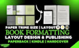 do KDP book editing, book formatting, book layout design, amazon KDP publishing