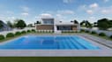 remodel 3d luxury villa,car park,pool design,garden landscape,facade,cgi render