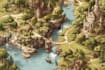 design fantasy map illustration isometric map
