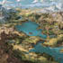 create cartoon fantasy map illustration