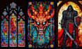 custom 2d glass art design 2d stained glass art
