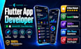 do mobile app development, design for android and ios, flutter app developer