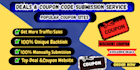 do coupon code submission, manually submit coupon code up to 200 submission site