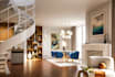 reconfigure apartment interior, minimalist living room, open concept layout, cgi