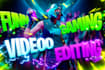 do a funny gaming video editing with free thumbnail