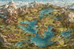 fantasy map illustration, dnd map, tolkien board games
