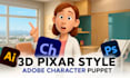create 3d pixar style adobe character puppet