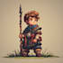 create 2d game character, for unity mobile game, concept art