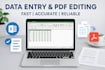 do any data entry, PDF editing