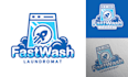 do modern high quality laundromat logo design