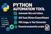 create a python gui app or automation tool