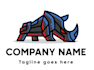 creative rhino logo design