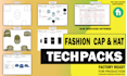 design custom hat and cap with a detailed techpack