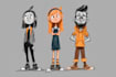 do characters in retro rubber hose cartoon style