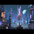 do cyberpunk futuristic city art
