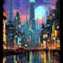 create a concept illustration science fiction city,