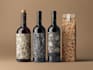 do unique bottle, tea packet, wine and pouch label design