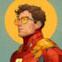 drawing custom superhero character in action