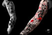 do premium trash polka design , sleeve tattoo