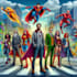 create comic illustration retro character as artist