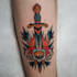do microrealistic linework and geometric style tattoo design