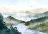 draw a watercolor landscape illustration