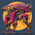 desing a unique mecha robot illustration