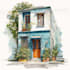 paint digital watercolour house illustration
