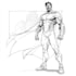 draw black and white comic superhero character line art