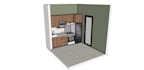 create sketchup 3d model for kitchen design