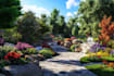 do landscape, backyard,garden, patio with 2d rendering