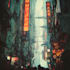 draw a cyberpunk futuristic city art
