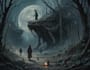 draw dark art illustration with engraving style