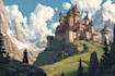 create concept art, fantasy landscapes, background scenes