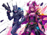 design cyberpunk and fantasy character splash art